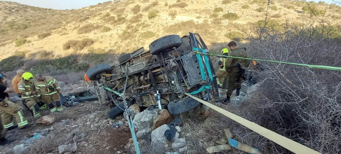 4 חיילים נפצעו בהתהפכות ג'יפ צבאי בשומרון
