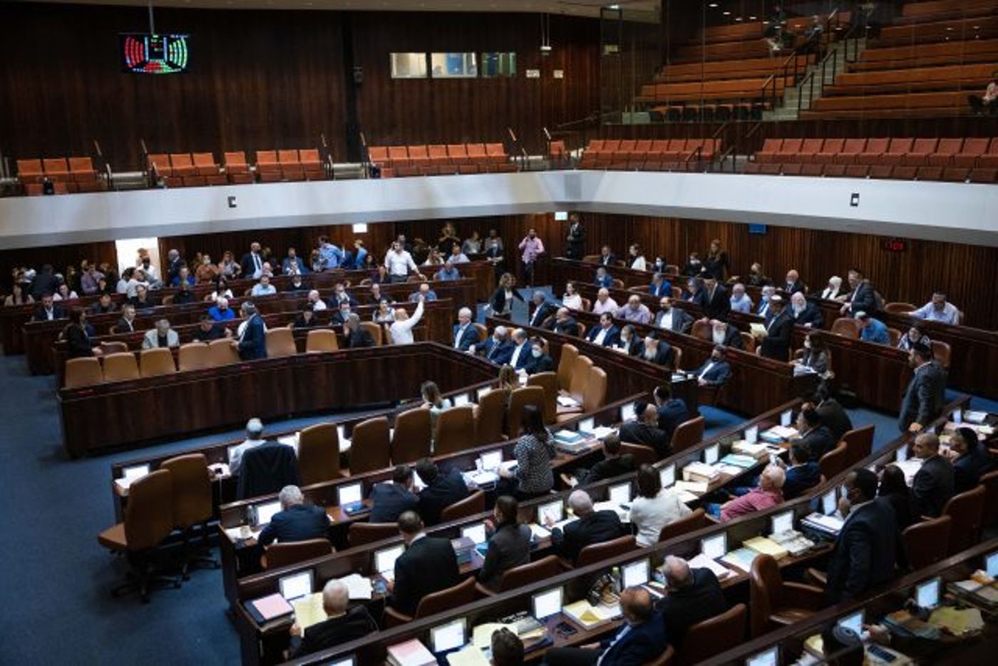 ההצבעות בכנסת על תקציב המדינה, ב-2021. עיגון תקציב החמ"ד היה אחד המהלכים החשובים של הממשלה היוצאת (צילום: יונתן זינדל, פלאש 90)