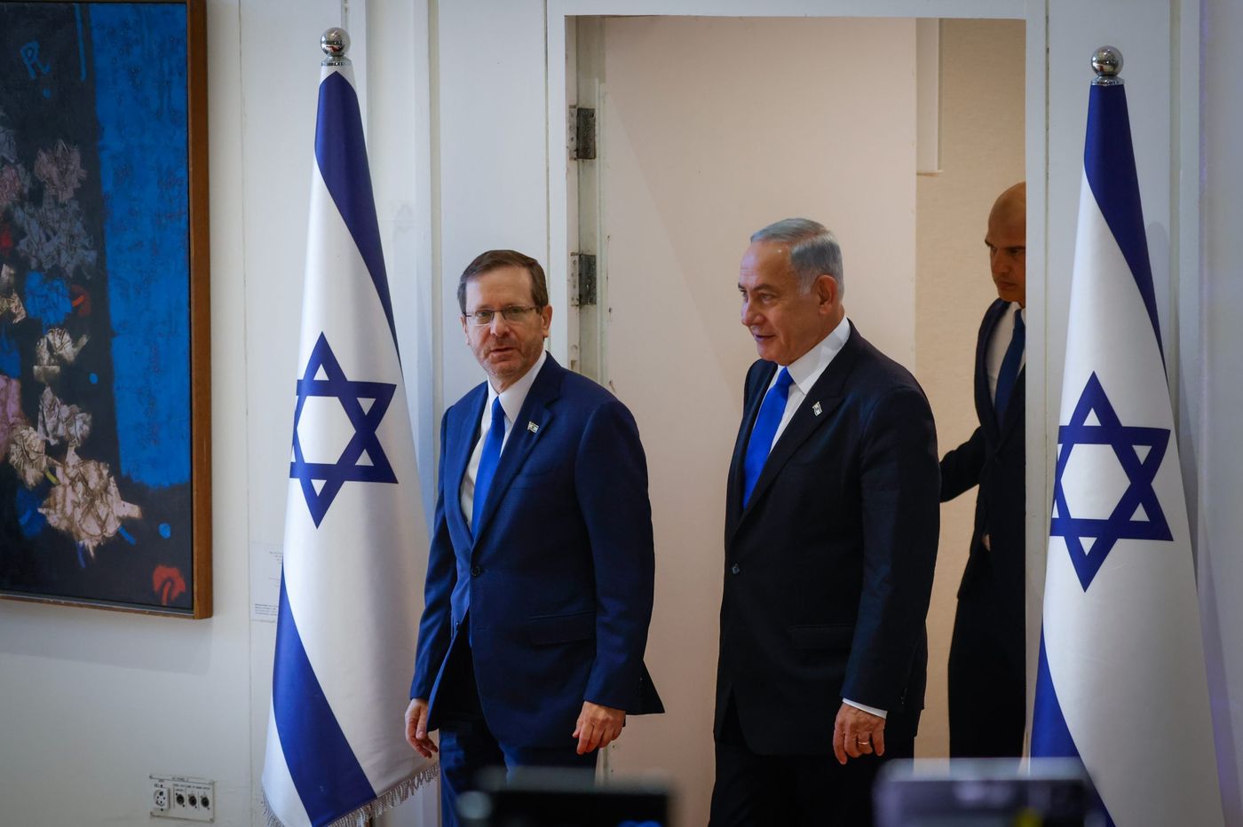 לפני הנסיעה לארה"ב: הרצוג ונתניהו נפגשו לעדכון