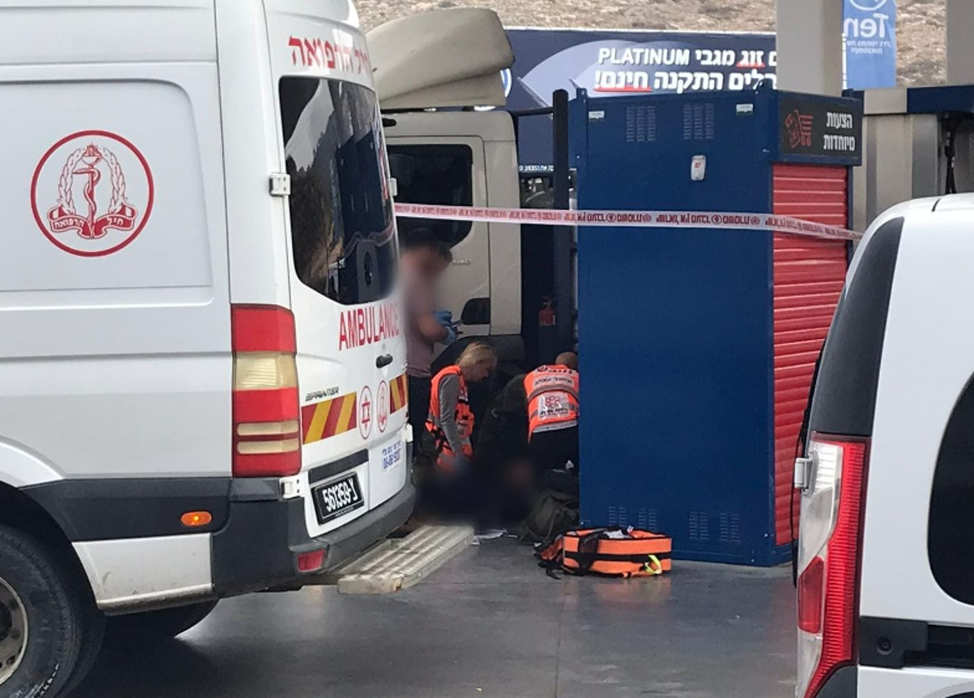 זירת הפיגוע בתחנת הדלק טן