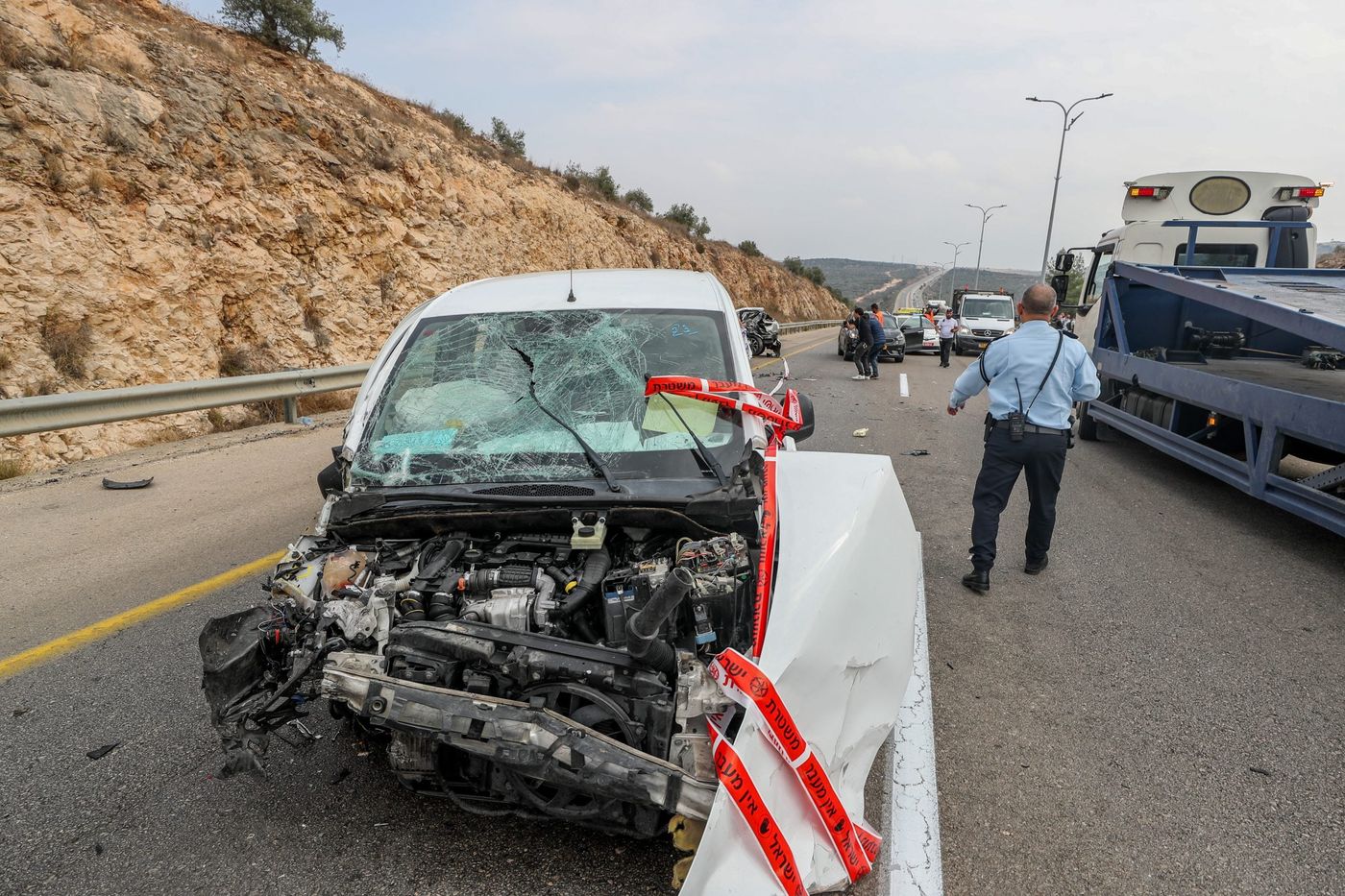 זירת פיגוע הדריסה באריאל