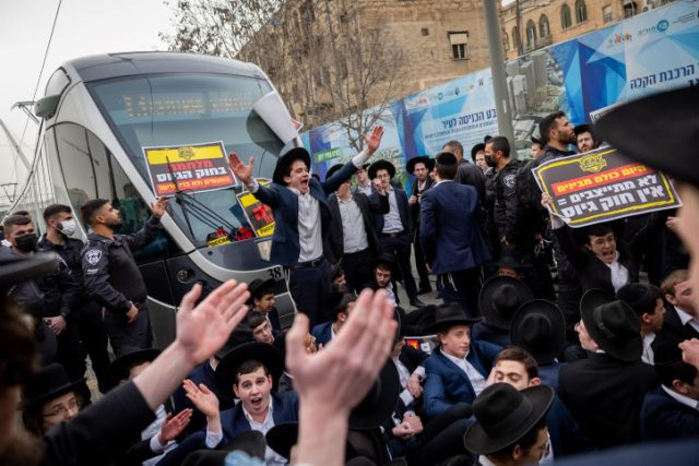 הפגנה בירושלים לפני שנה נגד גיוס חרדים.
