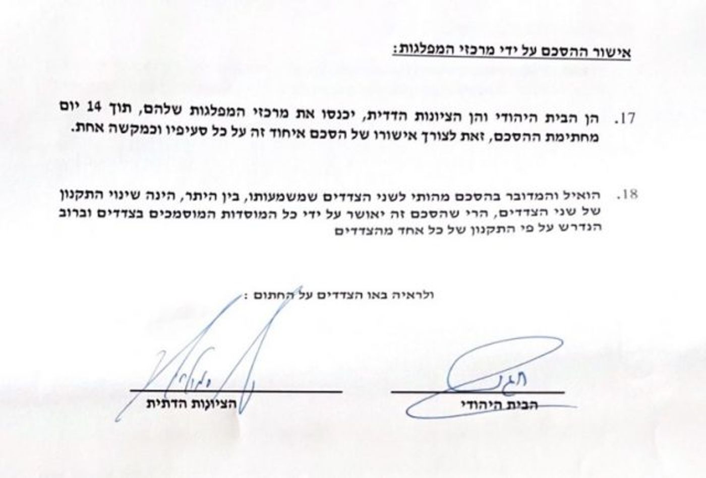מרכז הבית היהודי אישר את ההסכם לפירוק המפלגה