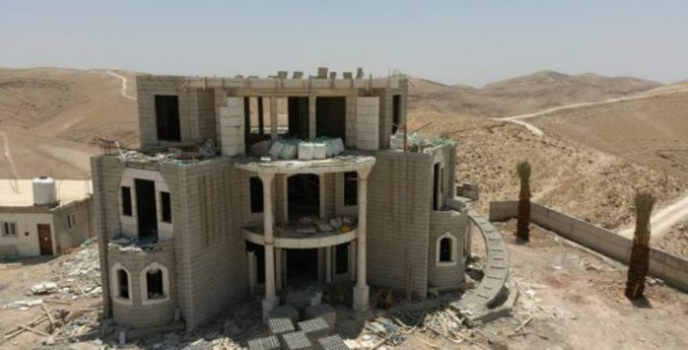 הבנייה הערבית הבלתי חוקית (צילו: מועצת גוש עציון)