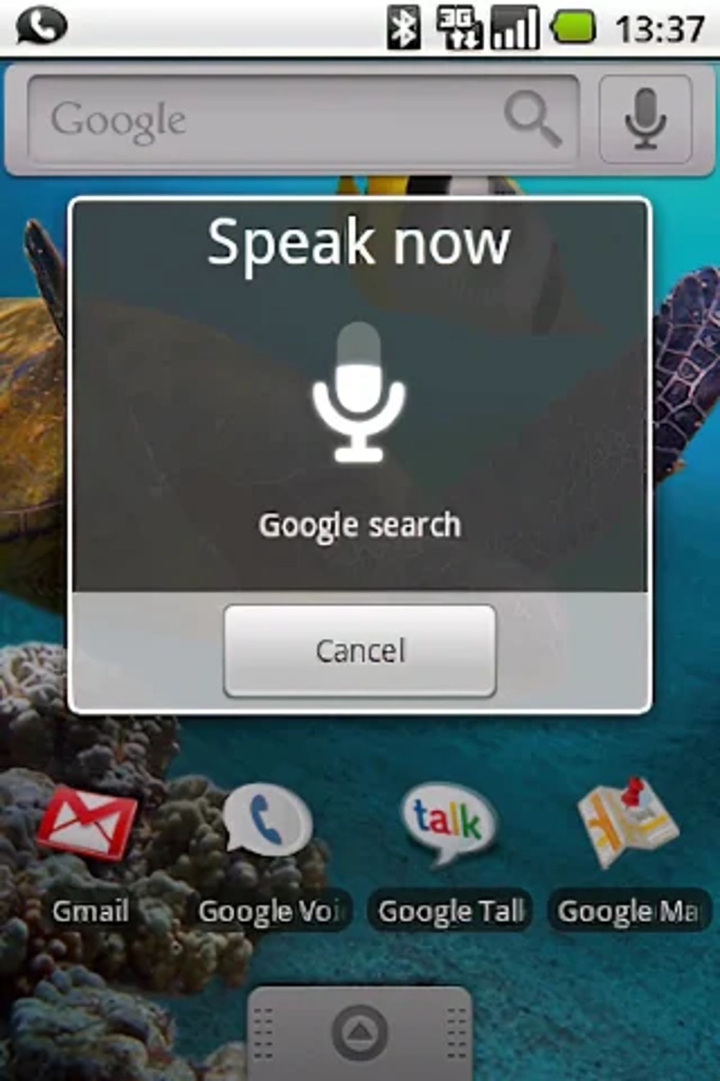 גירסה ראשונית של חיפוש קולי בגוגל (קרדיט: google)