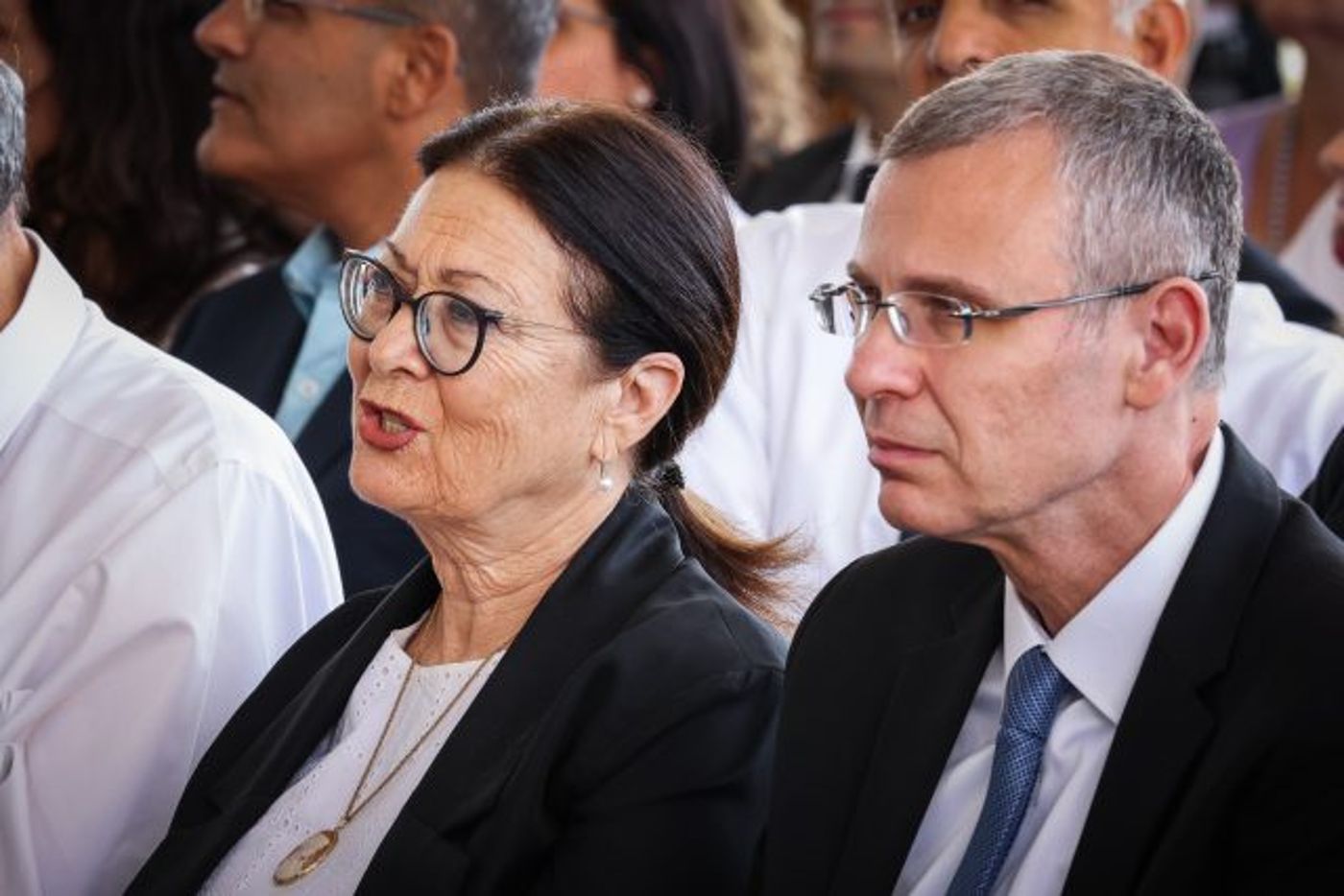 (יריב לוין ואסתר חיות, קרדיט: דוד כהן/פלאש 90)