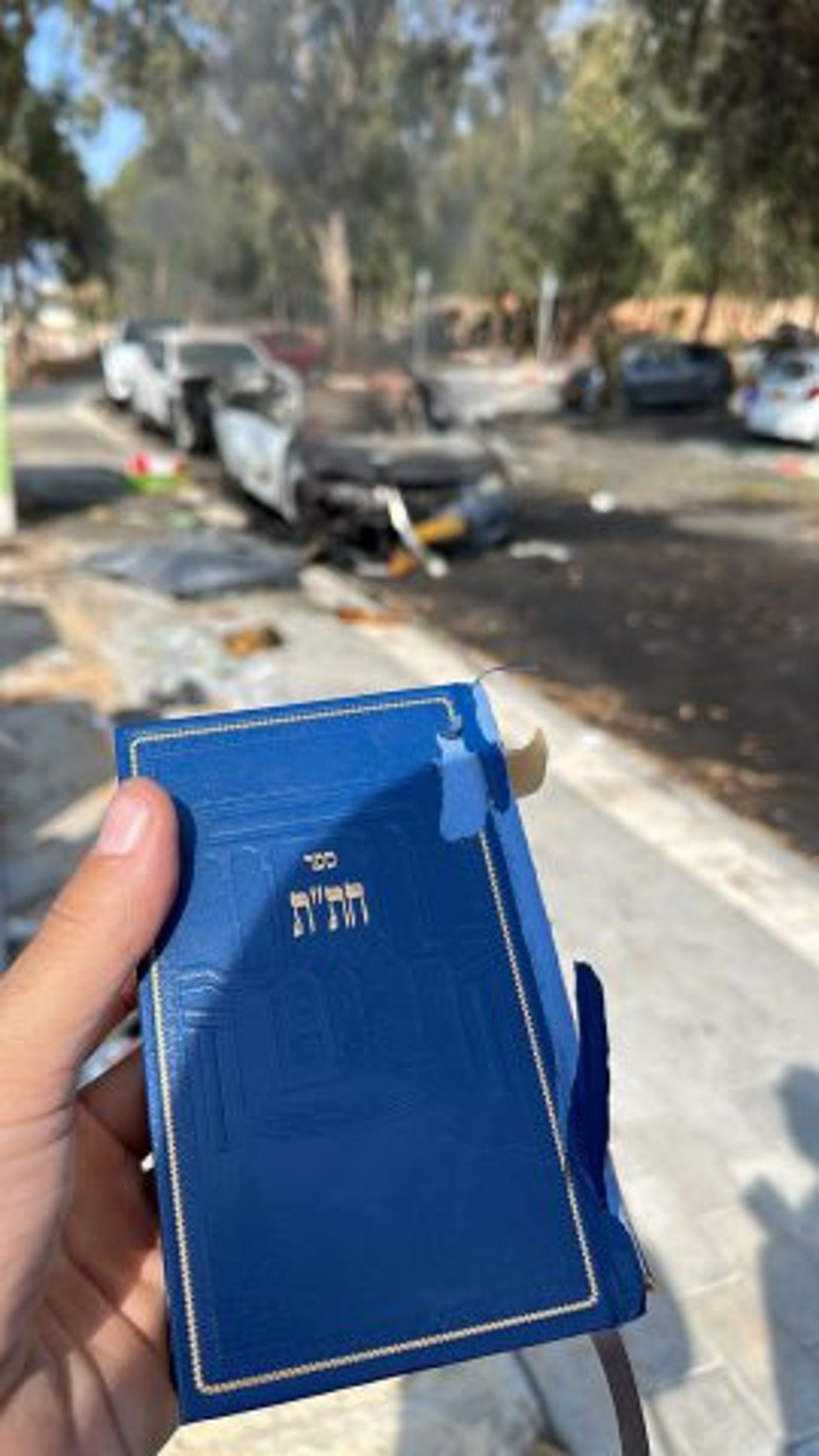 ספר חת"ת שנשלף מרכב שנפגע מבלי שנפגע (קרדיט: עיריית שדרות)