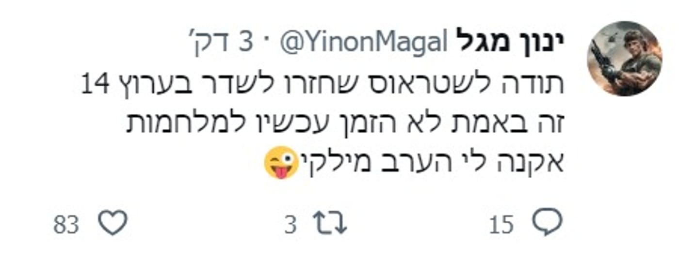 בגלל המלחמה: שטראוס חזרה לפרסם בערוץ 14