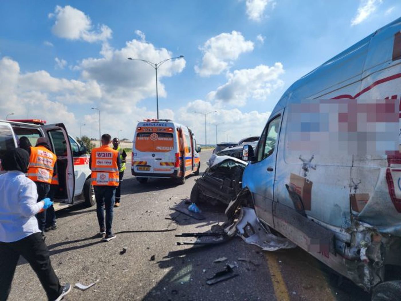 זירת התאונה בכביש 6
