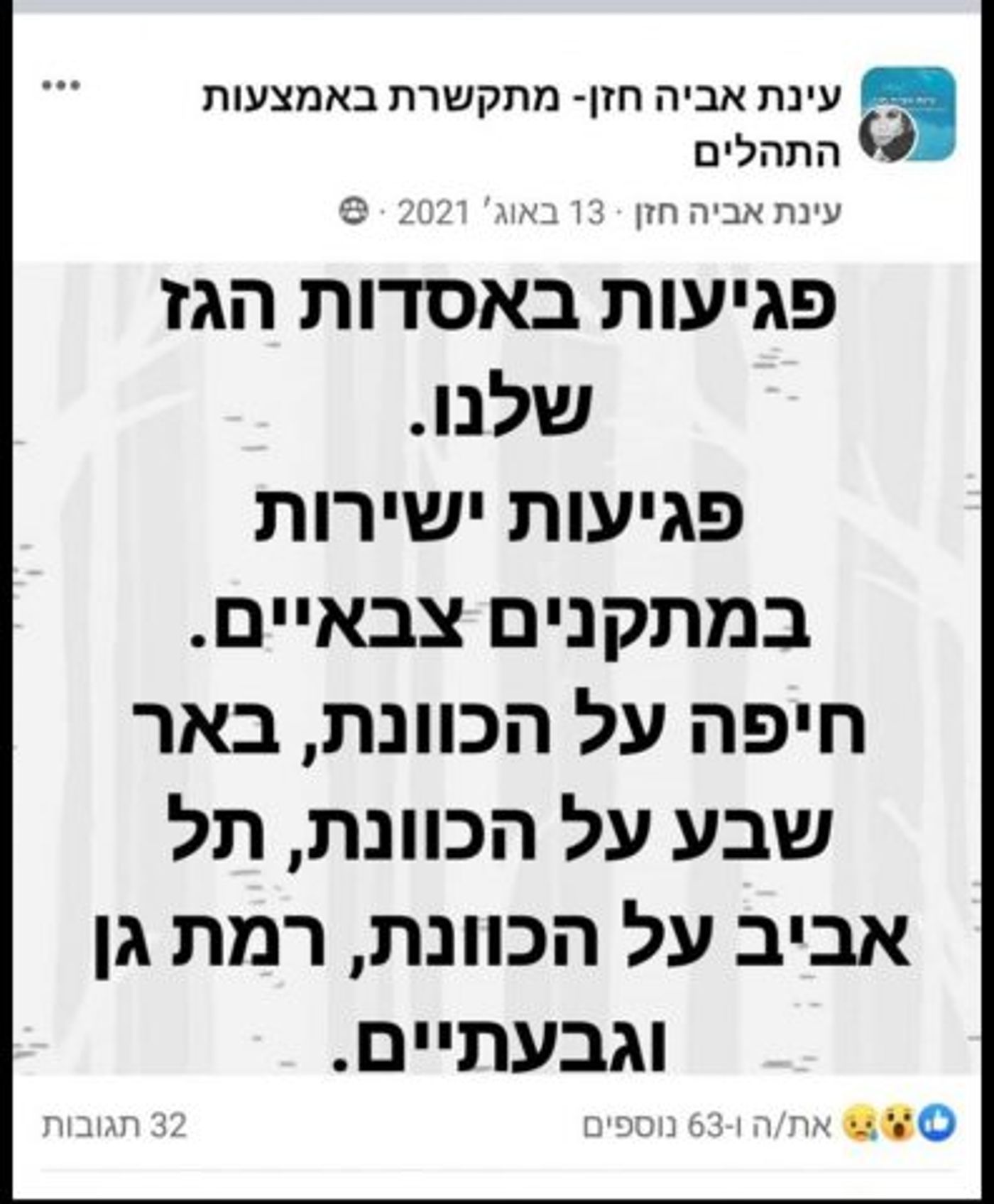 (צילום מסך מדף הפייסבוק של עינת)