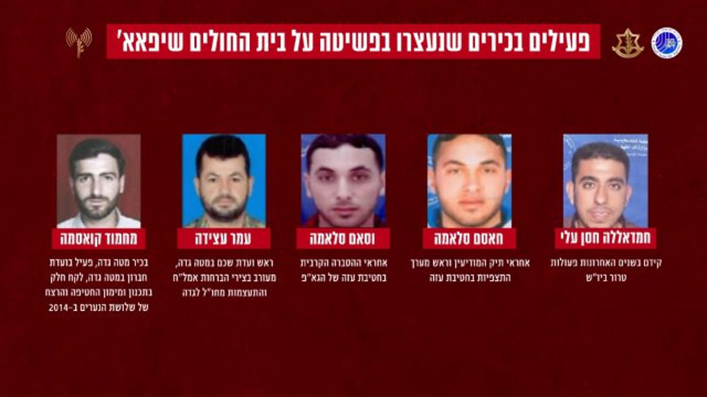 בכירי חמאס והג'יהאד: אלו המחבלים שנעצרו בשיפא