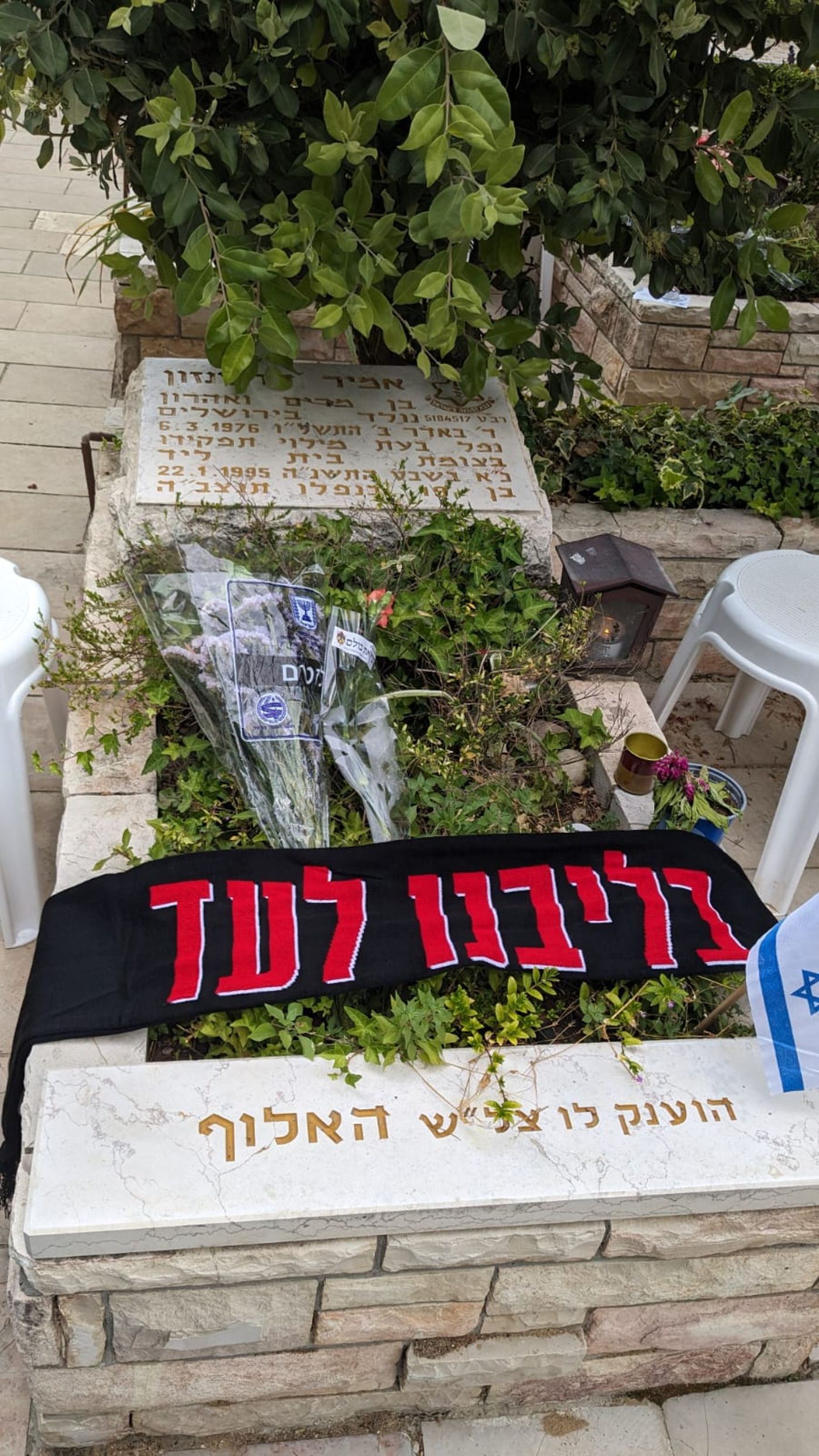 אנשי הפועל ירושלים הניחו צעיף על קברי האוהדים