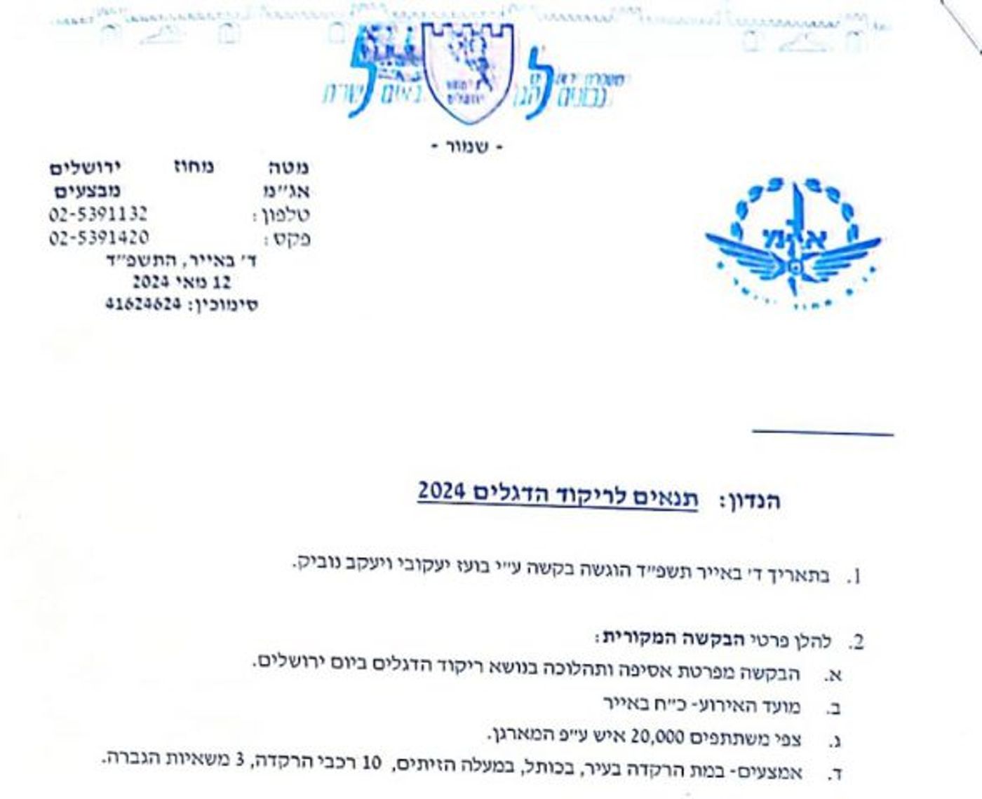 התנאי ההזוי של המשטרה לקיום הריקוד דגלים