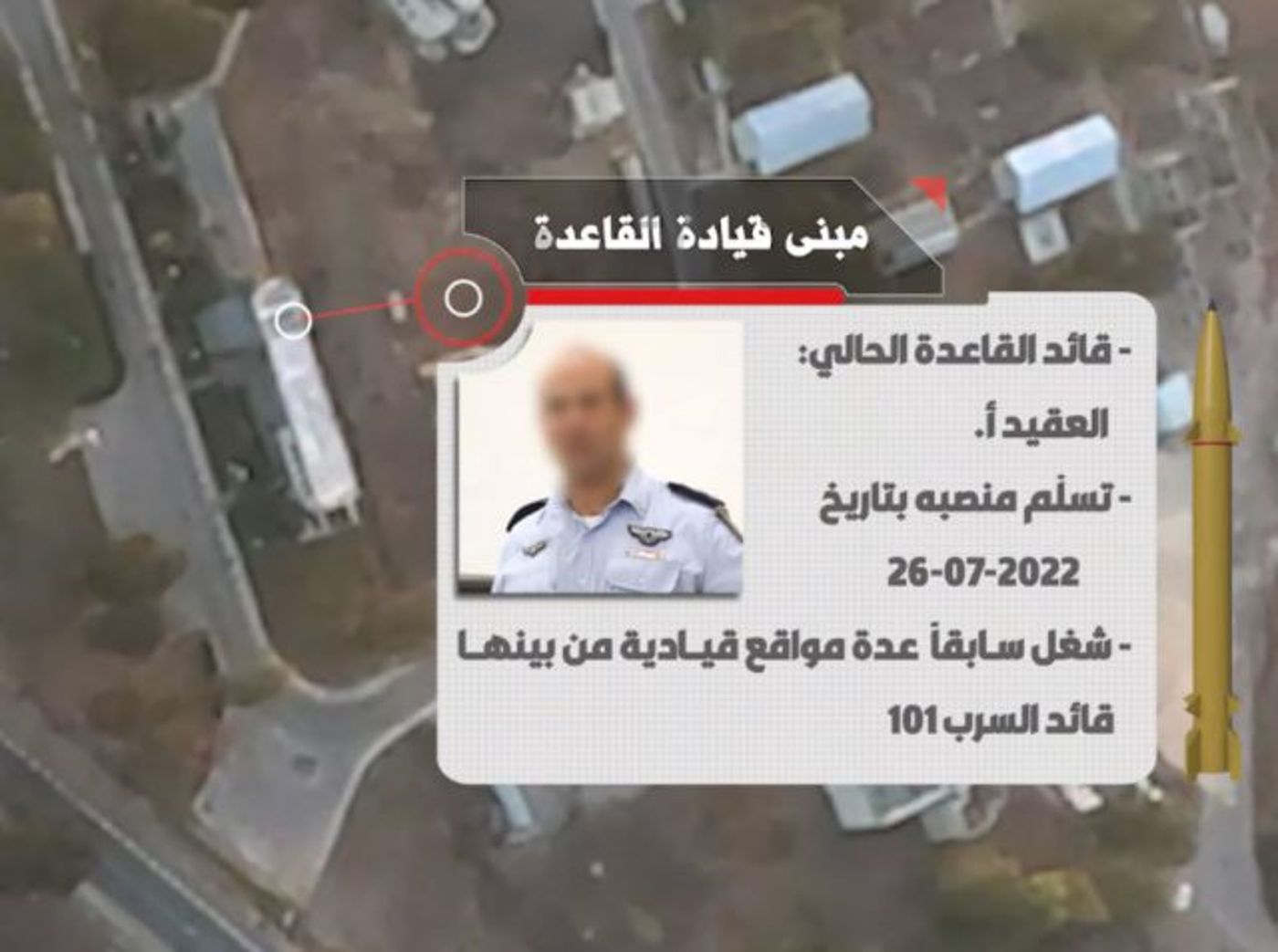 מפקדת בסיס רמת דוד (מתוך הסרטון של חיזבאללה)