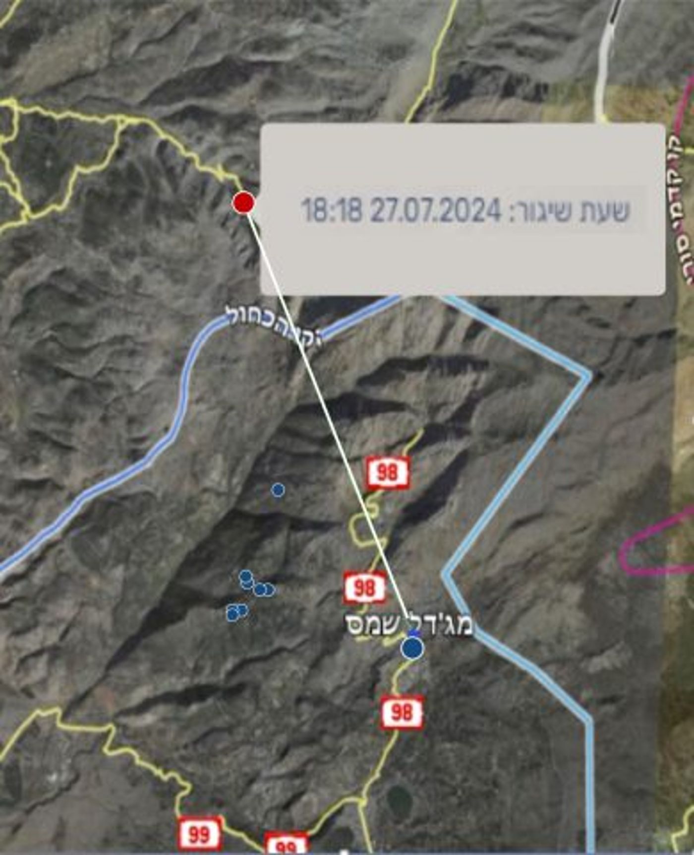 מסלול הטיל (באדיבות דוצ)