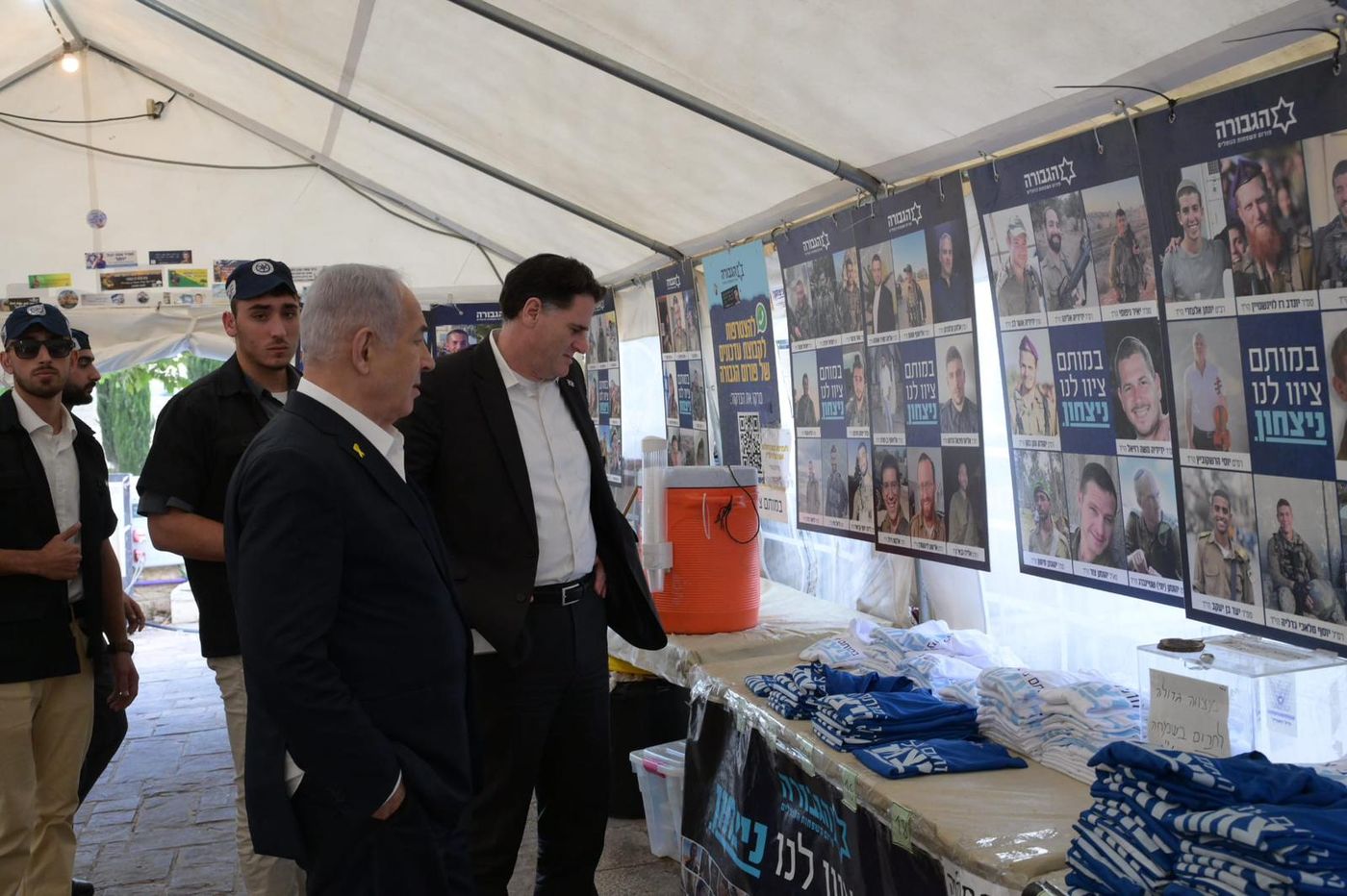נתניהו במאהל הגבורה בירושלים (עמוס בן גרשום/לע"מ)