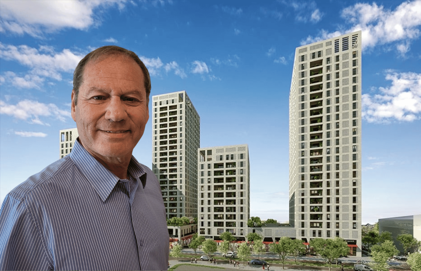 היזם נחום לנגנטל מבעלי קבוצת "יומנטרה" על רקע הפרוייקט הכי מדובר במרכז