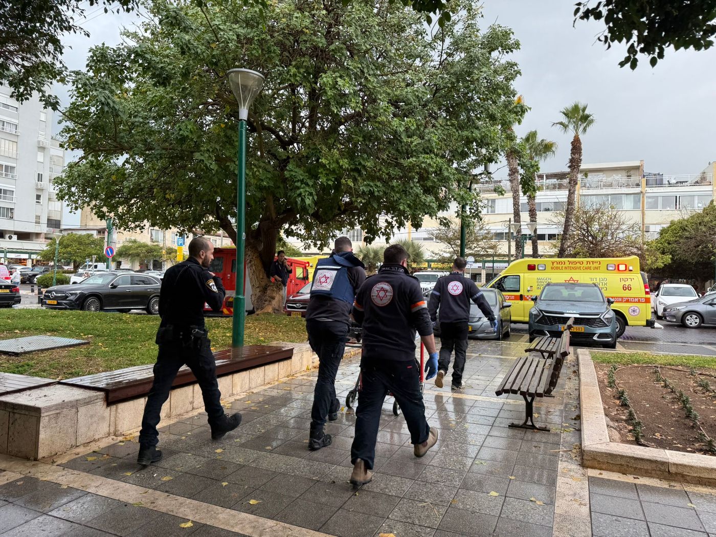 זירת הפיגוע בהרצליה