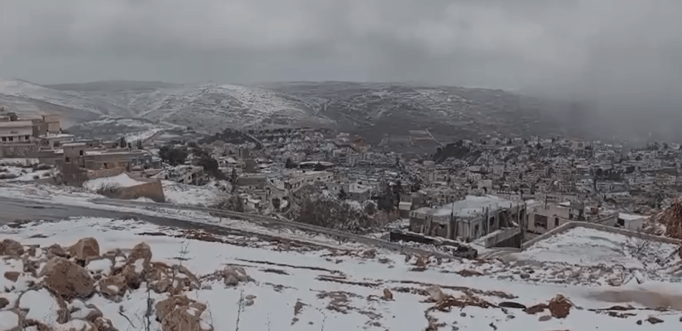 הצפון שוב נצבע בלבן: שלג כיסה את מג'דל שמס שלמרגלות החרמון