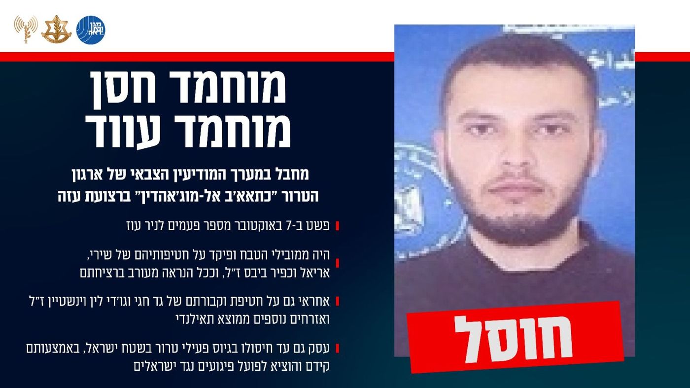 צה"ל חיסל את המחבל שפיקד על חטיפת בני משפחת ביבס