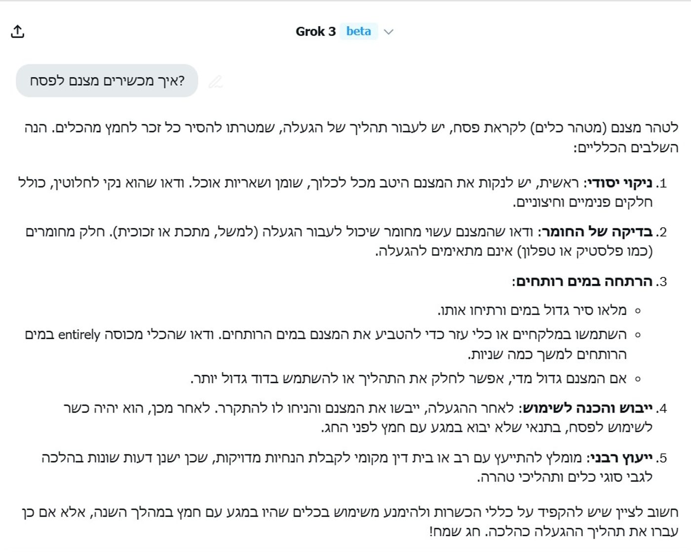 AI מי יודע: שאלנו את ה-AI, איך להכשיר מצנם לפסח?