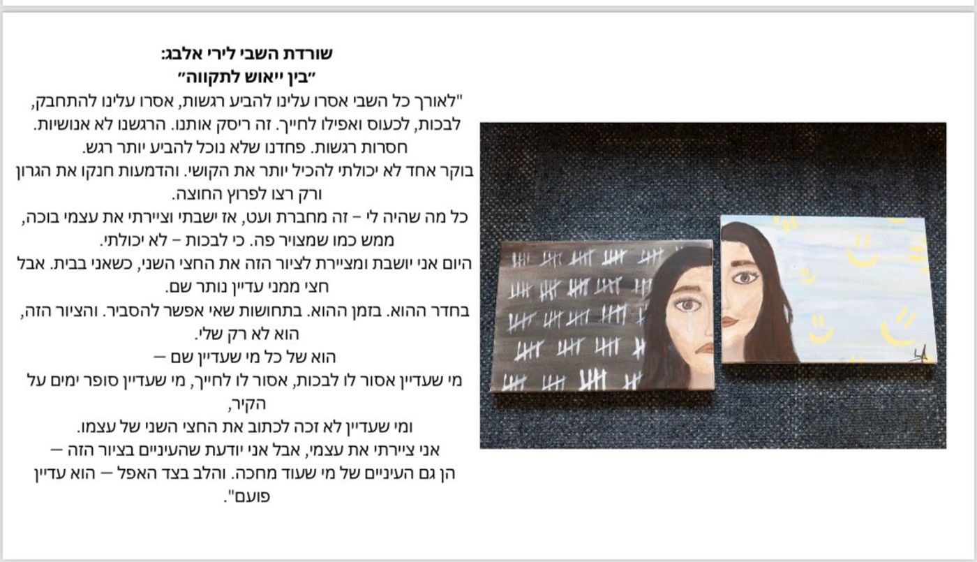 הציור של לירי אלבג (מטה משפחות החטופים)