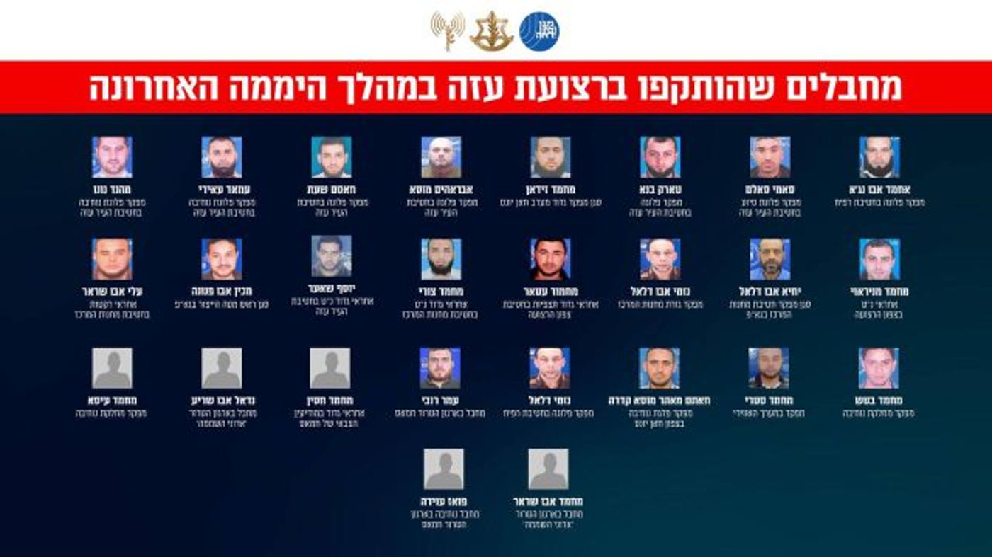 המחבלים שהותקפו ברצועת עזה |
