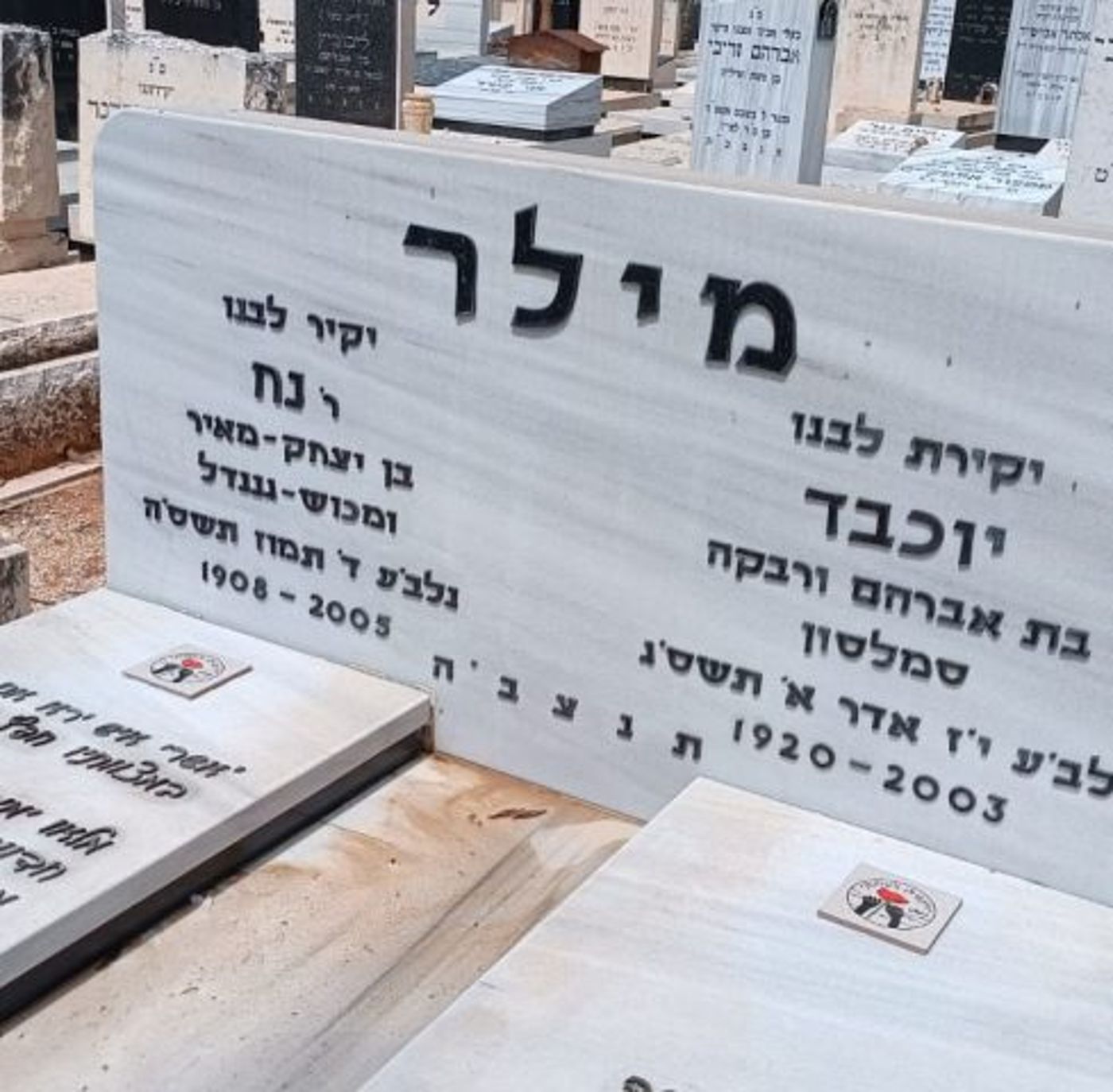 אחד הקברים עליהם הונח האריח |