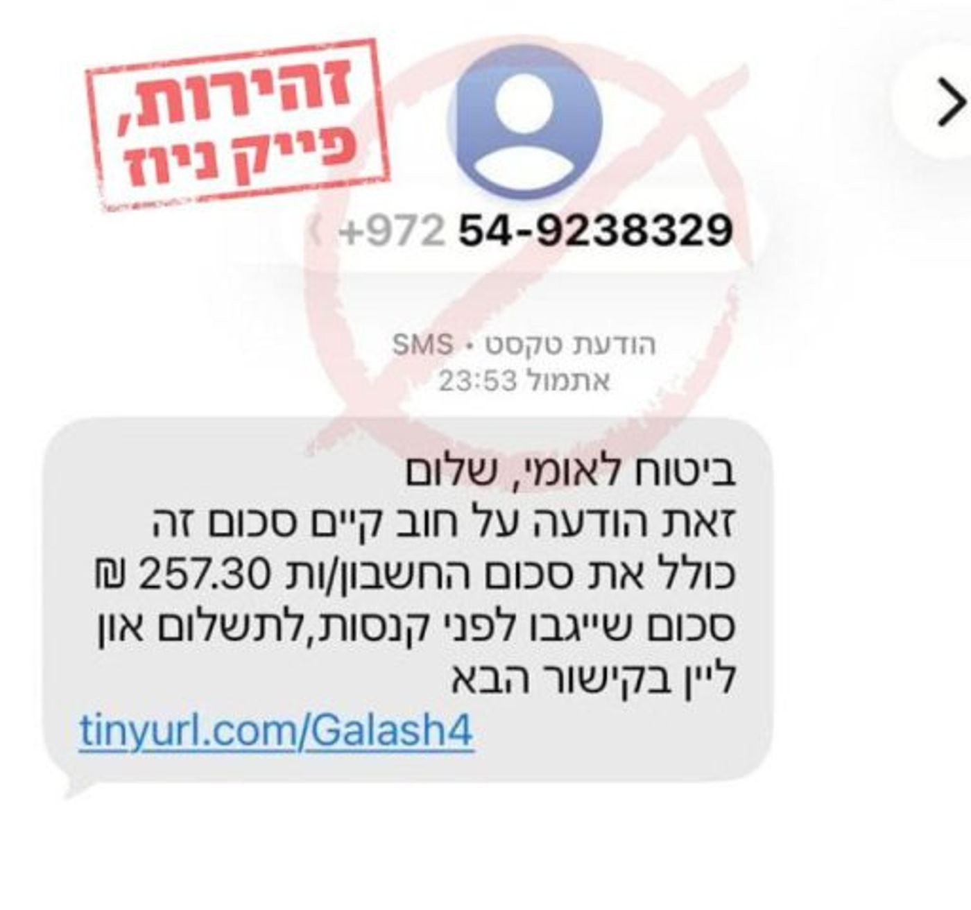 ההודעה המזויפת |