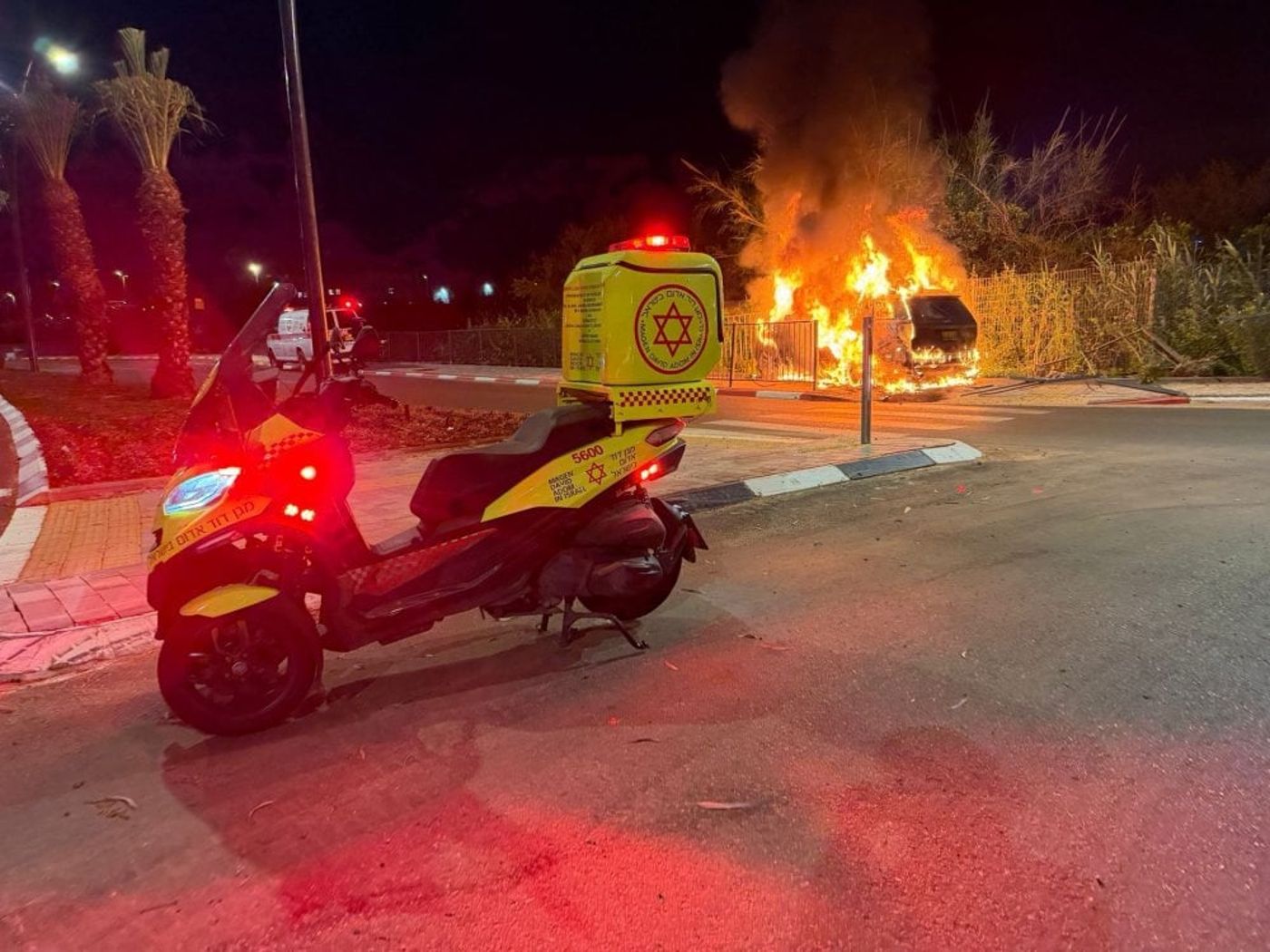 רכב נשרף בנס ציונה