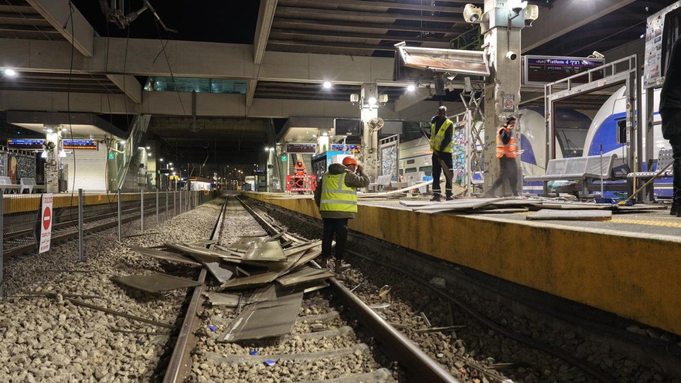 הנזק בתחנת רכבת מרכז