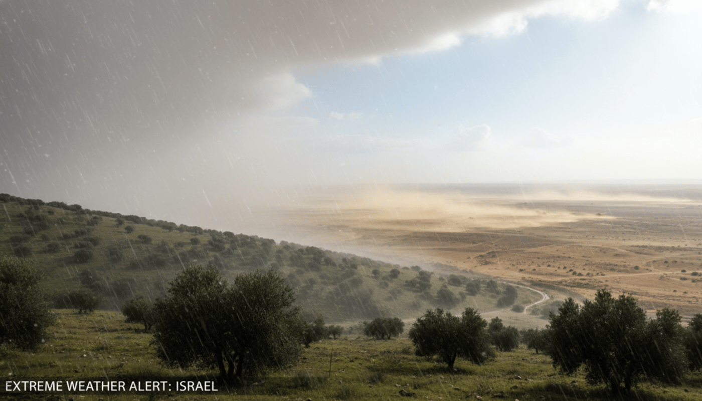 גשם, רוחות ואובך; לקראת מהפך קיצוני. תחזית מזג אוויר