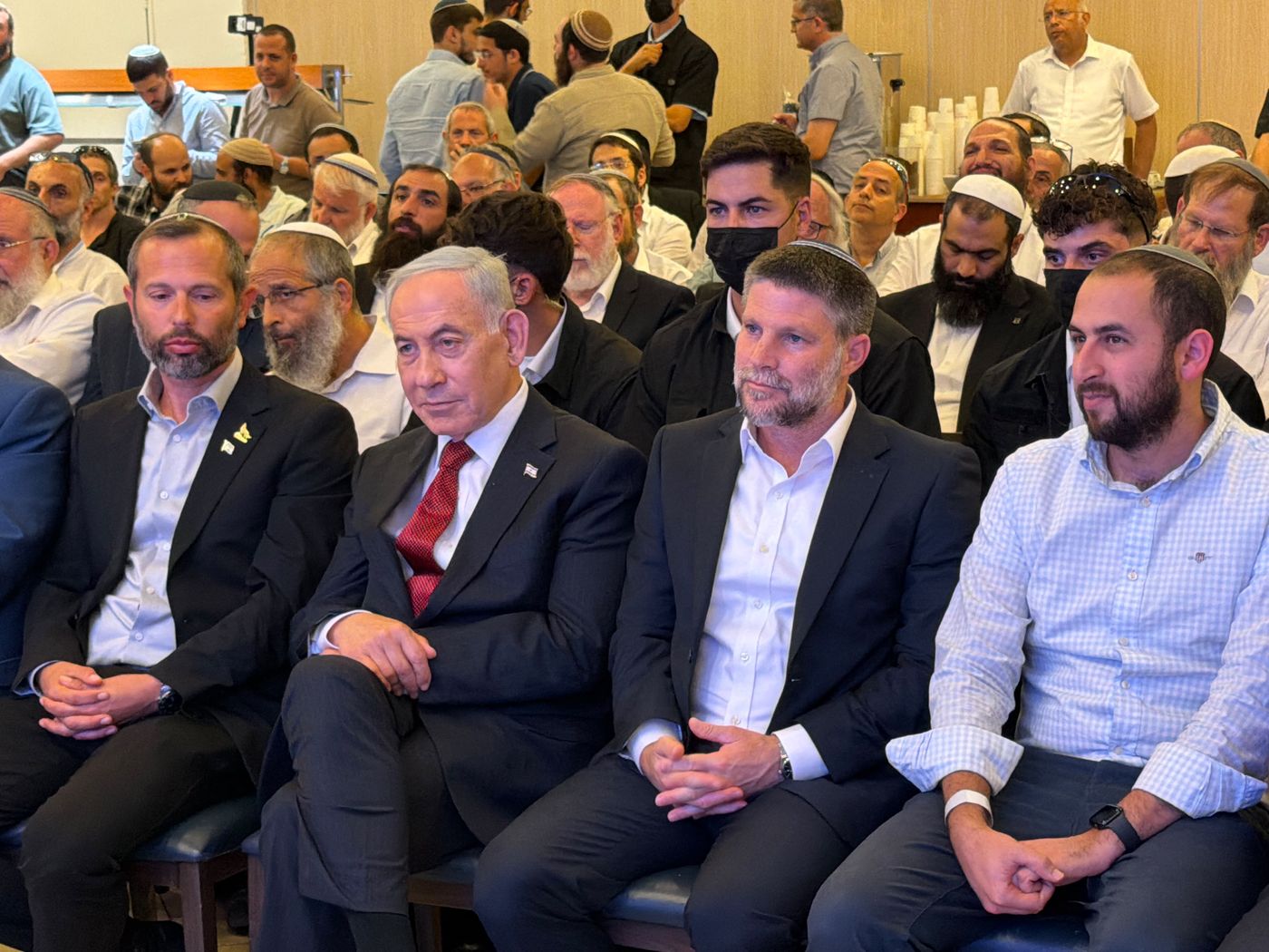 נתניהו וסמוטריץ׳ בכנס הרבנים