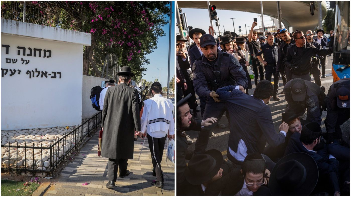 חרדים מתגייסים ומפגינים