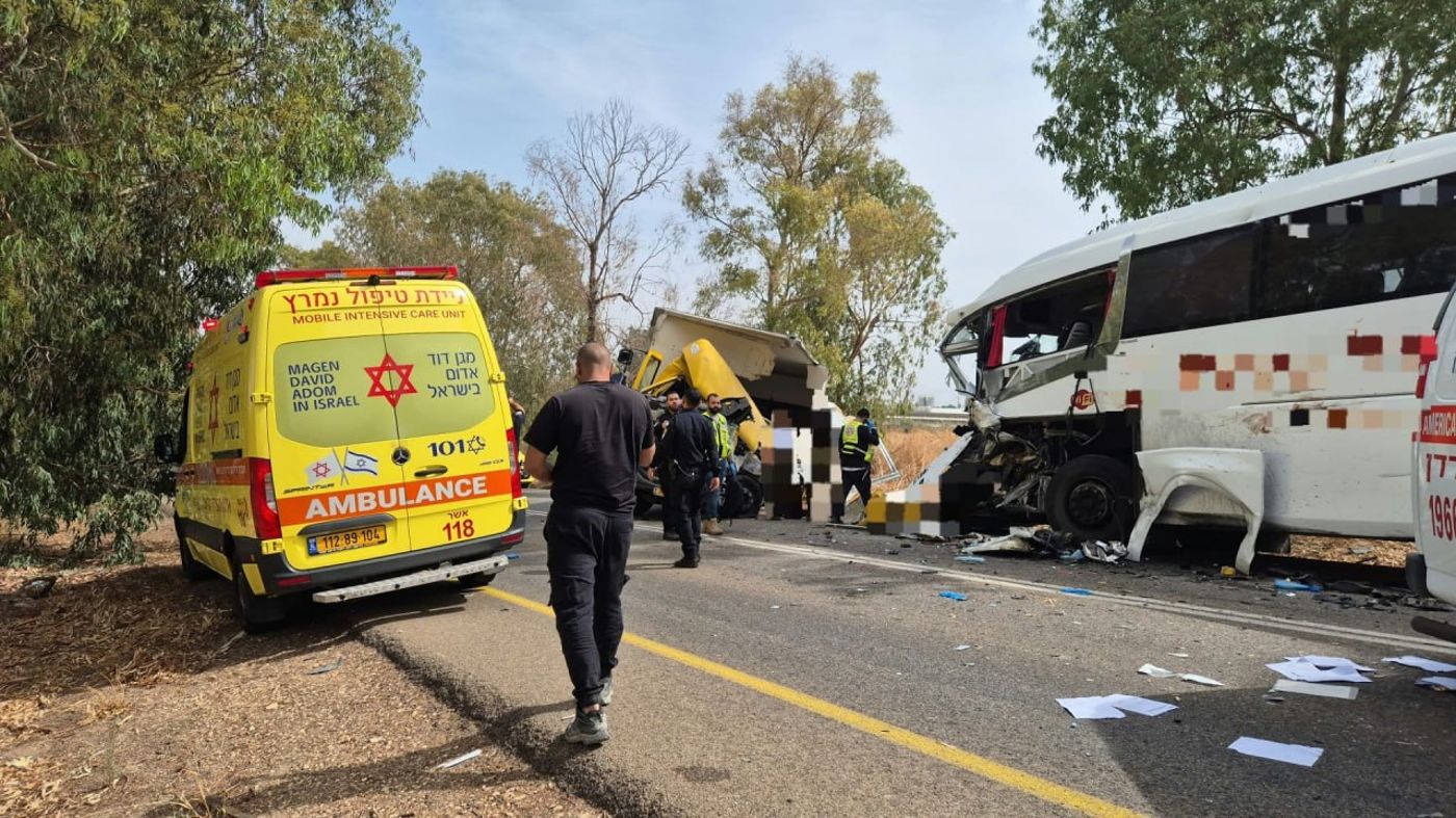זירת התאונה בכביש 91