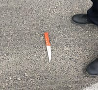 הסכין בה ניסה המחבל לדקור (דו"צ)