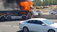 תאונה בכביש 6: משאית עלתה באש, הנהג נהרג
