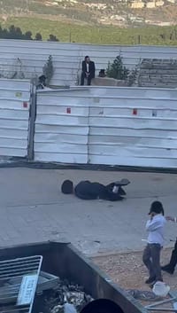 אלימות קשה: שוטר תועד מטיח מבוגר בהר מירון. צפו