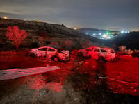 20 מטר מבית של משפחה: פלסטינים הציתו רכבים של יהודים בבנימין