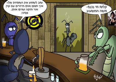 הקריקטורה היומית של אור רייכרט: המשוגע שנכנס לבר