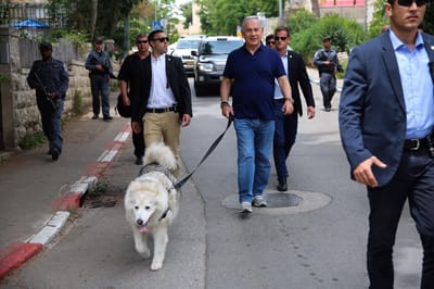 מוצאי יום העצמאות: נתניהו הפתיע בטיול רגלי
