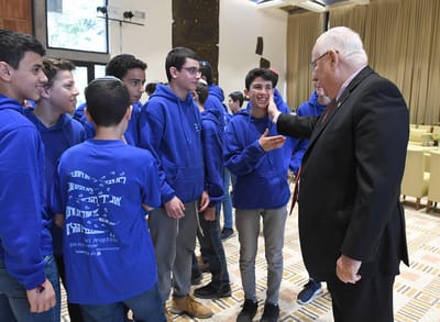 הנשיא אירח את תלמידיו של הרב איתמר בן גל הי"ד