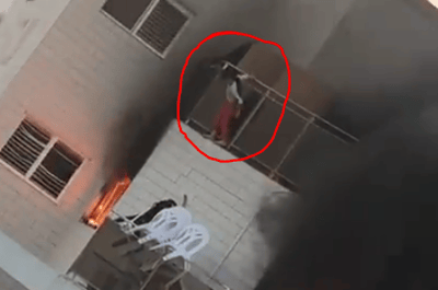 דרמה בב"ש: בת 10 קפצה מדירה בוערת וניצלה. צפו