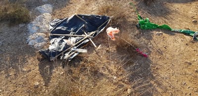 בשיא עונת הבציר: עפיפון תבערה נחת ביקב בשומרון