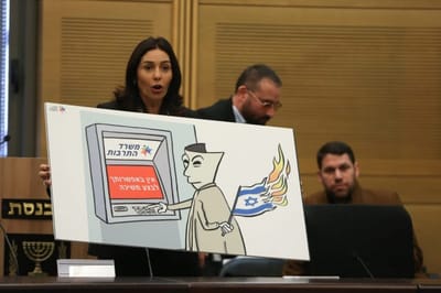 קריקטורה שהציגה רגב בהצהרה