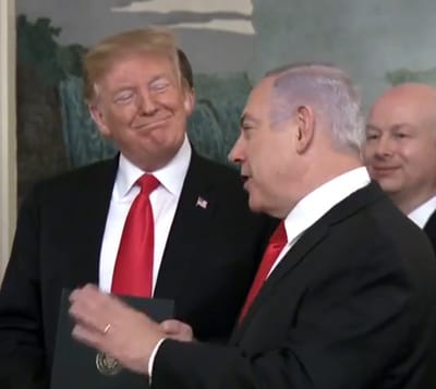 טראמפ הכיר בגולן, נתניהו: "העם האמריקאי עם הגולן"