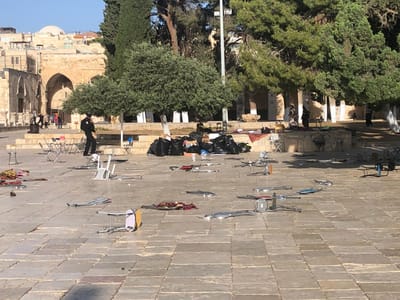 התפרעויות בהר הבית: מחבלים יידו אבנים