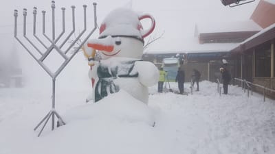 זרימות אדירות; חצי מטר של שלג בחרמון. צפו בתיעוד