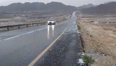 החורף הגיע: גשמים כבדים וברד בדרום. צפו בתיעוד