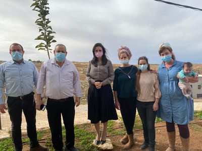 איילת שקד ביישוב אביגיל: להסדיר את ההתיישבות